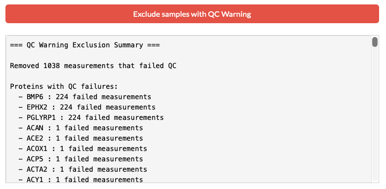 A.1 Exclude QC warnings samples